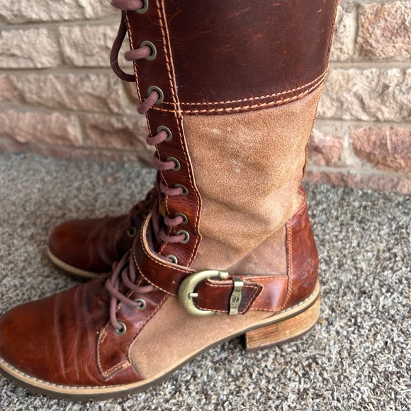 Timberland Earthkeeper Bethel Mid lace Boots size 9 Brown Distressed Leather - Picture 5 of 12